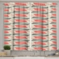 thumbnail image 1 of Ambesonne Modern Kitchen Curtains, Geometric Grid Lines, 55"x39", Charcoal Grey Scarlet, 1 of 3