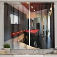 thumbnail image 1 of Ambesonne Modern Kitchen Curtains, Pool Game Snooker Table, 55"x39", Red Brown White, 1 of 3