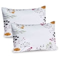 thumbnail image 1 of Ambesonne Modern Pillow Sham 2 Pack, Geometric Flowers Floral, 36"x20", Pistachio Green Magenta, 1 of 3
