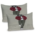thumbnail image 1 of Ambesonne Modern Pillow Sham 2 Pack, Lion Tiger Head Teenager, 36"x20", Ruby Sage Green Black, 1 of 3