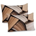 thumbnail image 1 of Ambesonne Modern Pillow Sham 2 Pack, Pile of Old Book Library, 30"x20", Brown Beige, 1 of 3