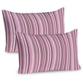 thumbnail image 1 of Ambesonne Modern Pillow Sham 2 Pack, Retro Vintage Stripes, 36"x20", Pale Pink White, 1 of 3