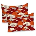 thumbnail image 1 of Ambesonne Modern Pillow Sham 2 Pack, Spiral Abstract Stripes, 30"x20", Orange Ruby Ivory, 1 of 3