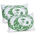 thumbnail image 1 of Ambesonne Modern Pillow Sham 2 Pack, Ukrainian Folk Art Tile, 36"x20", Hunter Green, 1 of 3