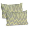 thumbnail image 1 of Ambesonne Modern Pillow Sham 2 Pack, Yellow Grey Zig Zag, 36"x20", Pale Grey and Mustard, 1 of 3