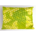 thumbnail image 1 of Ambesonne Modern Pillow Sham, Butterfly Shapes Dots, 36" X 20", Pale Green Yellow, 1 of 2