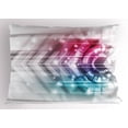 thumbnail image 1 of Ambesonne Modern Pillow Sham, Futuristic Geometric, 26" X 20", Pale Blue Grey Hot Pink, 1 of 2