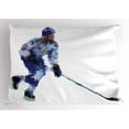 thumbnail image 1 of Ambesonne Modern Pillow Sham, Hockey Player Triangles, 26" X 20", Blue Purplegrey Black, 1 of 2