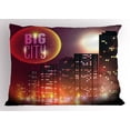 thumbnail image 1 of Ambesonne Modern Pillow Sham, Urban City Night Skyline, 36" X 20", Multicolor, 1 of 2