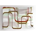 thumbnail image 1 of Ambesonne Modern Pillow Sham, Wavy Abstract Shape Line, 26" X 20", Khaki Burgundy White, 1 of 2