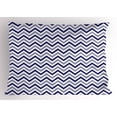 thumbnail image 1 of Ambesonne Modern Pillow Sham, Zig Zag Striped Pattern, 26" X 20", Navy Blue White, 1 of 2