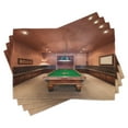 thumbnail image 1 of Ambesonne Modern Place Mats Set of 4, Pool Table Billiard, Standard Size, Cinnamon Brown Green, 1 of 6
