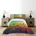 thumbnail image 1 of Ambesonne Modern Quilted Bedspread Set 2 Pcs, Abstract Bird and Branch, Twin Size, Multicolor, 1 of 6