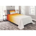 thumbnail image 1 of Ambesonne Modern Quilted Bedspread Set 2 Pcs, Digital Retro Triangle, Twin Size, Orange Yellow Cream, 1 of 6