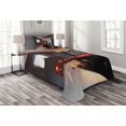 thumbnail image 1 of Ambesonne Modern Quilted Bedspread Set 2 Pcs, Pool Game Snooker Table, Twin Size, Red Brown White, 1 of 3
