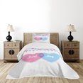 thumbnail image 1 of Ambesonne Modern Quilted Bedspread Set 2 Pcs, Simple Celebration Hearts, Twin Size, Pale Pink Blue, 1 of 6