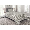 thumbnail image 1 of Ambesonne Modern Quilted Bedspread Set 2 Pcs, Vintage Maze Lines, Twin Size, Sage Green and White, 1 of 3