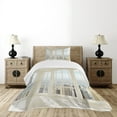 thumbnail image 1 of Ambesonne Modern Quilted Bedspread Set 2 Pcs, White Flat Modern, Twin Size, Pale Blue White, 1 of 6