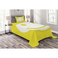 thumbnail image 1 of Ambesonne Modern Quilted Bedspread Set 2 Pcs, Yellow Positive Smiling Face, Twin Size, Yellow and White, 1 of 3