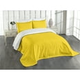 thumbnail image 1 of Ambesonne Modern Quilted Bedspread Set 3 Pcs, Abstract Ivy Leaf Buds, King Size, Yellow, 1 of 5