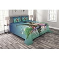 thumbnail image 1 of Ambesonne Modern Quilted Bedspread Set 3 Pcs, Ballerina Stars and Moon, King Size, Multicolor, 1 of 3