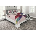 thumbnail image 1 of Ambesonne Modern Quilted Bedspread Set 3 Pcs, Bulldog Parrot Friends, Queen Size, Multicolor, 1 of 3