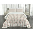 thumbnail image 1 of Ambesonne Modern Quilted Bedspread Set 3 Pcs, Hexagonal Shaped Lines, Queen Size, Multicolor, 1 of 5