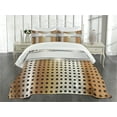 thumbnail image 1 of Ambesonne Modern Quilted Bedspread Set 3 Pcs, High Tech Theme Image, King Size, Grey Yellow Pale Orange, 1 of 5