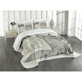 thumbnail image 1 of Ambesonne Modern Quilted Bedspread Set 3 Pcs, Hipster Cat Humorous, Queen Size, Pale Grey Dust, 1 of 5