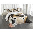 thumbnail image 1 of Ambesonne Modern Quilted Bedspread Set 3 Pcs, Mid Century Art Rounds Space, Queen Size, Pale Coffee Dark Grey, 1 of 4