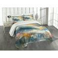 thumbnail image 1 of Ambesonne Modern Quilted Bedspread Set 3 Pcs, Oil Paint Look Strokes Boho, Queen Size, Blue Mustard Multicolor, 1 of 4