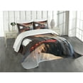 thumbnail image 1 of Ambesonne Modern Quilted Bedspread Set 3 Pcs, Pool Game Snooker Table, Queen Size, Red Brown White, 1 of 3
