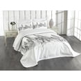 thumbnail image 1 of Ambesonne Modern Quilted Bedspread Set 3 Pcs, Sketchy NYC Cityscape, Queen Size, Grey White, 1 of 5
