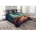 thumbnail image 1 of Ambesonne Modern Quilted Bedspread Set 3 Pcs, Traffic Hong Kong City, King Size, Seafoam Orange Yellow, 1 of 3