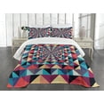 thumbnail image 1 of Ambesonne Modern Quilted Bedspread Set 3 Pcs, Visual Patchwork Retro, King Size, Multicolor, 1 of 5