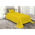 thumbnail image 1 of Ambesonne Modern Quilted Coverlet 2 Pcs, Abstract Ivy Leaf Buds, Twin Size, Yellow, 1 of 2
