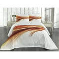 thumbnail image 1 of Ambesonne Modern Quilted Coverlet 3 Pcs, Blurred Smock Art Rays, King Size, Orange Red, 1 of 4