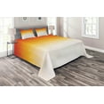 thumbnail image 1 of Ambesonne Modern Quilted Coverlet 3 Pcs, Digital Retro Triangle, King Size, Orange Yellow Cream, 1 of 2