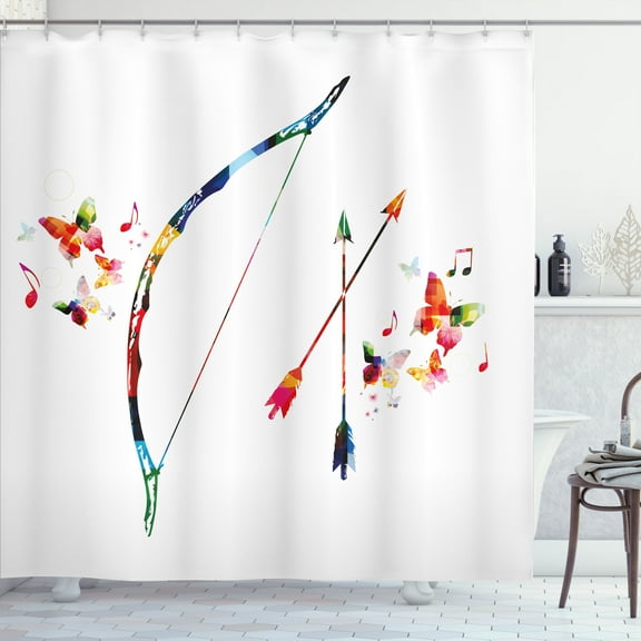 Ambesonne Modern Shower Curtain, Abstract Bow and Arrow, 69"Wx70"L, Multicolor