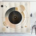 thumbnail image 1 of Ambesonne Modern Shower Curtain, Abstract Harmony Rounds Boho, 69"Wx70"L, Pale Mustard Dark Brown, 1 of 4