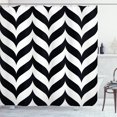 thumbnail image 1 of Ambesonne Modern Shower Curtain, Chevron Retro, 69"Wx84"L, Black White, 1 of 3