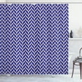 thumbnail image 1 of Ambesonne Modern Shower Curtain, Chevron Whimsical Shapes Art, 69"Wx75"L, Dark Blue White Indigo, 1 of 4