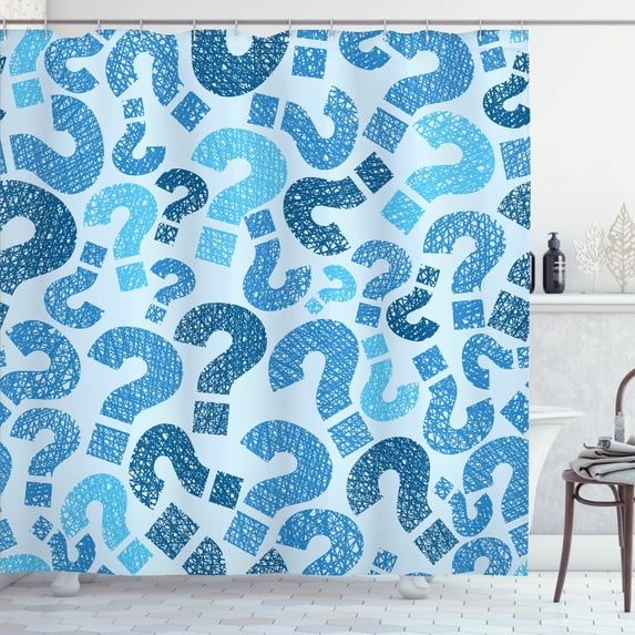 Ambesonne Modern Shower Curtain, Contemporary Pattern Sketch, 69"Wx70"L, Sky Blue
