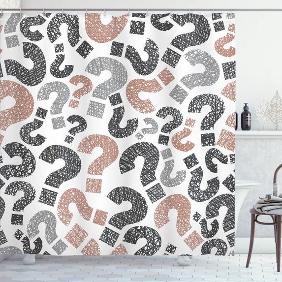 Ambesonne Modern Shower Curtain, Contemporary Pattern Sketch, 69"Wx75"L, Charcoal Grey