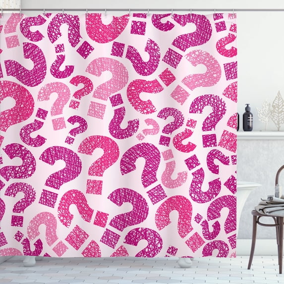 Ambesonne Modern Shower Curtain, Contemporary Pattern Sketch, 69"Wx84"L, Magenta Rose