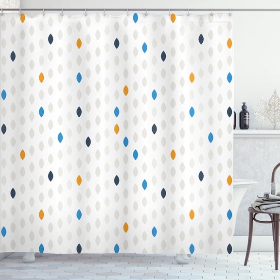 Ambesonne Modern Shower Curtain, Geometric Polka Dot Pattern, 69"Wx70"L, Pale Almond