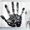 thumbnail image 1 of Ambesonne Modern Shower Curtain, Grunge Motley Hand Stamp, 69"Wx84"L, Black, 1 of 3