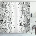 thumbnail image 1 of Ambesonne Modern Shower Curtain, Mathematic Numbers Image, 69"Wx84"L, Black and White, 1 of 3