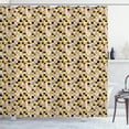 thumbnail image 1 of Ambesonne Modern Shower Curtain, Memphis Geometric Design, 69"Wx70"L, Mustard Pale Rust and Grey, 1 of 4