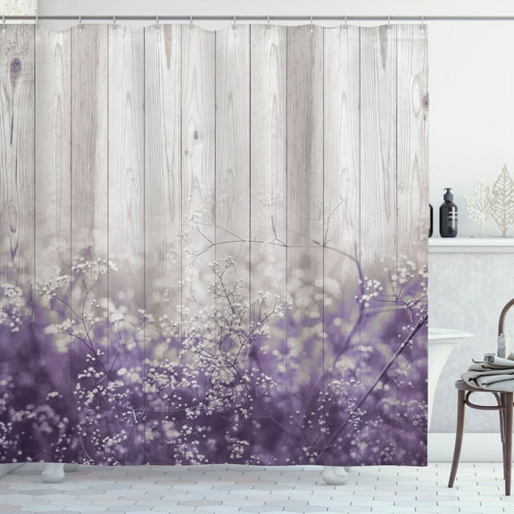 Ambesonne Modern Shower Curtain, Ocean Sailor Themed Pattern, 69"Wx75"L, Purple Grey